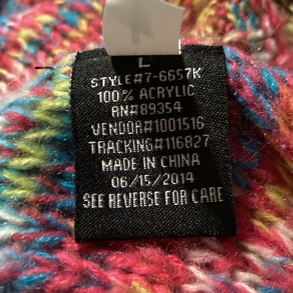 Girls multi-color Knit sweater dress/tunic. large - Picture 5 of 6